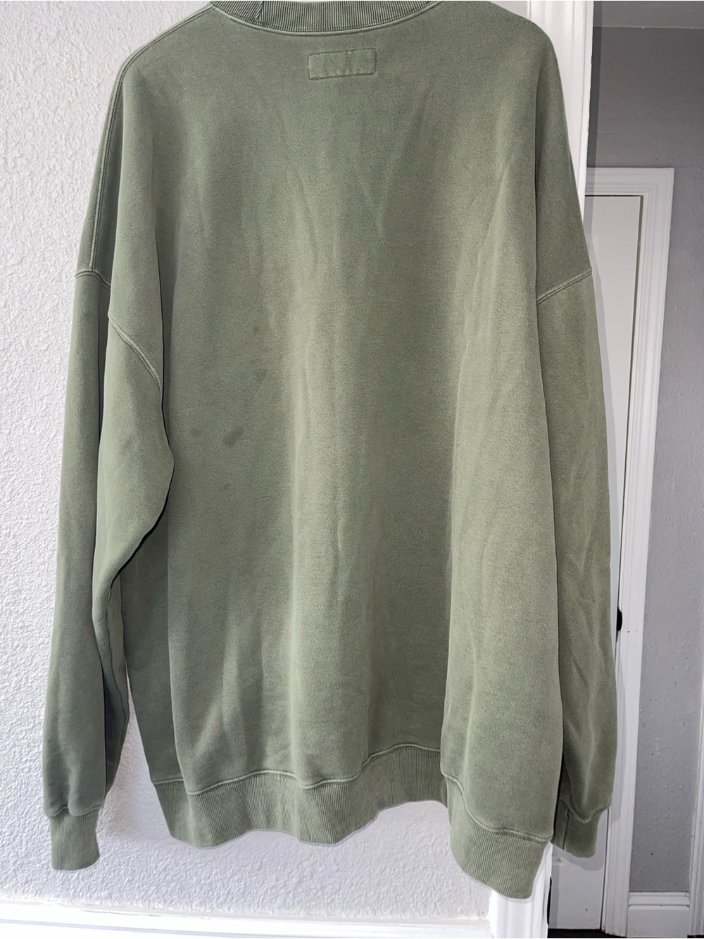 Abercrombie & Fitch Essentials Olive Green Oversized Crewneck Sweatshirt XXL T - Picture 4 of 9